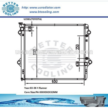 Radiateur automobile pour Toyota 4-Runner 03-06 OEM: 1640050300